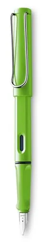 LAMY safari moderner Füllhalter 013 aus robustem Kunststoff in grün mit ergonomischem Griff und Stahlfeder Stichbreite F, inkl. Tintenpatrone LAMY T 10 blau