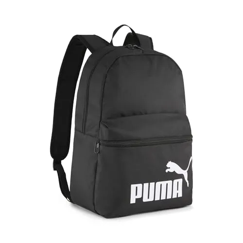 PUMA Rucksack Phase, schwarz, 22 Liter - Robuster Rucksack aus Polyester mit 2-Wege-Reißverschluss, ideal für Sport und Freizeit. Gepolsterte Schultergurte und mindestens 30% recyceltes Material machen ihn umweltfreundlich und komfortabel.