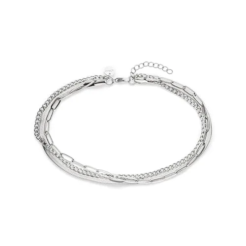 s.Oliver Armband - Elegantes Edelstahlarmband mit verstellbarer Panzerkette - Hochwertiges s.Oliver Armband aus poliertem Edelstahl, verstellbar bis 21 cm. Zeitloses Design, ideal als Geschenk in nachhaltigem Baumwoll-Säckchen.