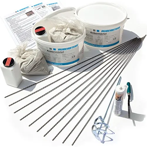 Ruberstein® Starterset mit Spiralanker 8mm - Effektive Risssanierung - Anker für die Mauerwerkssanierung, inklusive Spiralanker 8mm für zuverlässige Stabilität und einfache Anwendung.