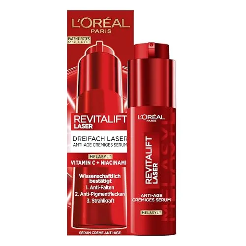 L'Oréal Paris Revitalift Anti-Age Serum mit Vitamin C+Niacinamid 50ml - Kategorie: Lotion & Feuchtigkeitscremes, mit 100% natürlichen Inhaltsstoffen, unterstützt die tägliche Hautpflege für ein strahlendes Hautbild.