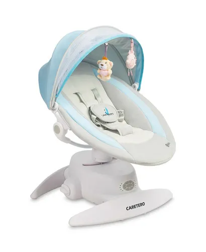 CARETERO BUJACZEK OPTI BLUE Babywippe - Die CARETERO Babywippe bietet sanftes Schaukeln mit 3 Modi und 5 Geschwindigkeiten für optimale Beruhigung. Ideal für Babys von Geburt an, kompakt und leicht transportierbar – perfekt für Zuhause und unterwegs.