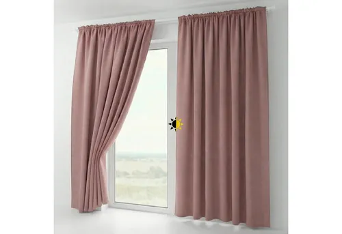 Beautex Verdunkelungsvorhang 2er Set - Altrosa Blackout Gardine - Fertiggardinen mit Kräuselband, ideal für eine ruhige Atmosphäre und effektive Verdunkelung im Raum. Waschbar bis 30 Grad, perfekt für jedes Zuhause.