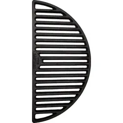 The Bastard Gusseisen Halbmond-Grillplatte Medium 40 cm BB555 - Vielseitige Grillplatte für hohe Temperaturen. Ideal zum gleichzeitigen Grillen von Fleisch und Gemüse. Eine Seite flach, die andere gerippt – perfekt für verschiedene Zubereitungsmethoden.