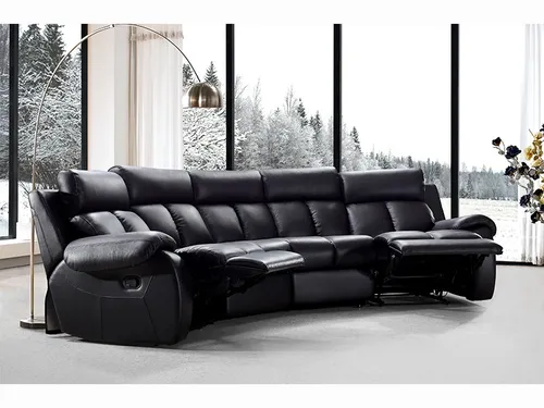 Recliner Kinosofa Pedro Leder - Modernes Rundsofa mit 2 Reclinern - Sofas & Sessel: Komfortables Kinosofa mit 2 Reclinern, ideal für gemütliche Filmabende, in edlem Leder und verschiedenen Farben erhältlich.