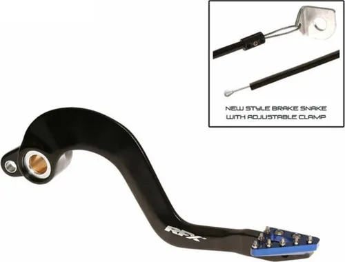 RFX Pro ST Bremshebel hinten - Schwarz/Blau, Yamaha YZ125/250 - Hochwertiger Bremshebel aus 7075-T6-Aluminium mit flexibler Drehspitze für optimale Sicherheit und Haltbarkeit bei jedem Terrain. Ideal für ambitionierte Motorradfahrer.