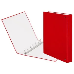 VELOFLEX Basic Ringbuch 4-Ringe rot 3,5 cm DIN A4 - Robuste 4-D-Ring-Mechanik, ideal für Büro, Schule und Zuhause