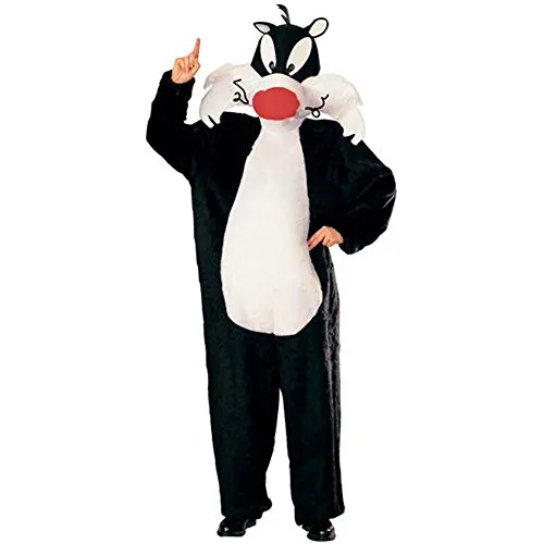 amscan Sylvester Kostüm Kater - Einheitsgröße, inkl. Jumpsuit und Maske, ideal für Karneval und Mottopartys