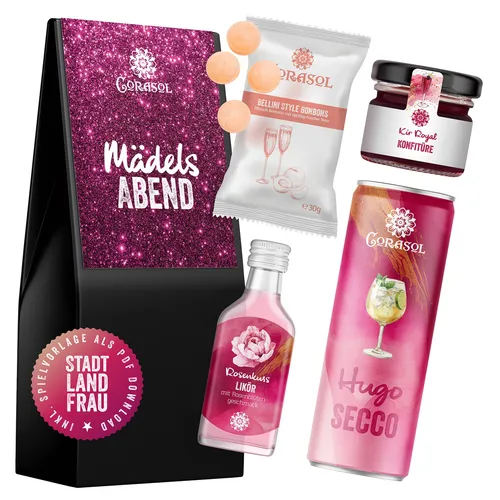 Corasol Feinkost Geschenkset Hugo Mix - Mädelsabend, 4-teilig (1 Set)