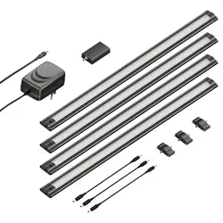 ledscom.de Smarte LED Unterbau-Leuchte SIRIS, WLAN-fähig, 4er Set, 50cm, warmweiß - Vielseitige LED Unterbauleuchte für Küche und Werkstatt. Flach, blendfrei und energieeffizient mit 531 lm. Steuerung über App oder Sprachbefehl möglich.