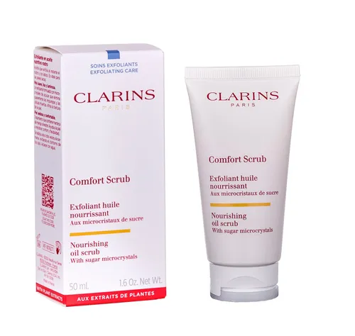 Clarins Comfort Scrub Nourishing Oil Exfoliant 50ML - Gesichtsreinigung mit nährendem Öl, sanfte Peelingwirkung für ein strahlendes Hautbild.