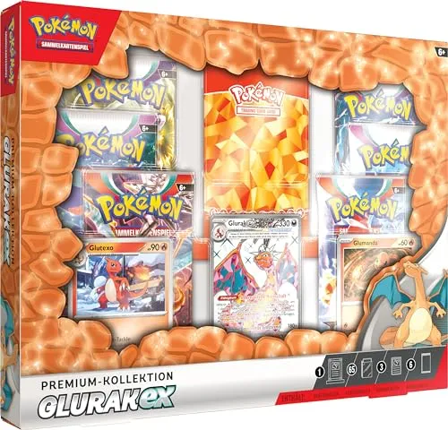 Pokemon Premium-Kollektion Glurak Ex Box Set - NEU OVP - TCG OVP Displays mit exklusiver Promo-Karte und ideal für Pokémon-Fans ab 6 Jahren. Perfekt für spannende Duelle und Sammler!