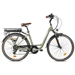 LLobe County City E-Bike 28", grün - E-Bike für Stadtverkehr und Ausflüge, kombiniert einfache Handhabung mit moderner Technik für Pendler und Freizeitfahrer, umweltfreundlich und komfortabel.
