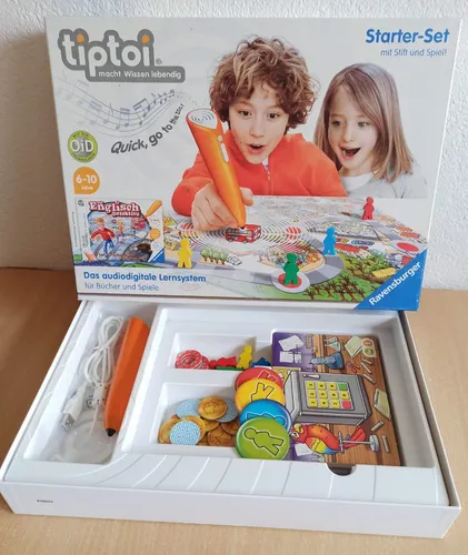 Ravensburger 81191 tiptoi® Starter-Set: Stift und Bilderlexikon Tiere - Gesellschaftsspiel für jedes Alter, fördert spielerisch die Tierkenntnisse mit interaktivem Lernstift.