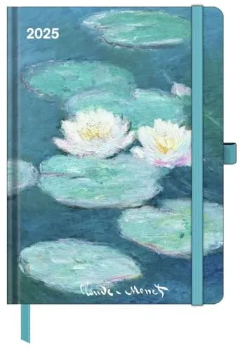 N NEUMANNVERLAGE - Claude Monet 2025 ArtDiary, 16x22cm, Taschenkalender mit Banderole und Lesebändchen, Tasche für Visitenkarte, Jahres- und Monatsübersicht und internationales Kalendarium: ArtDiary