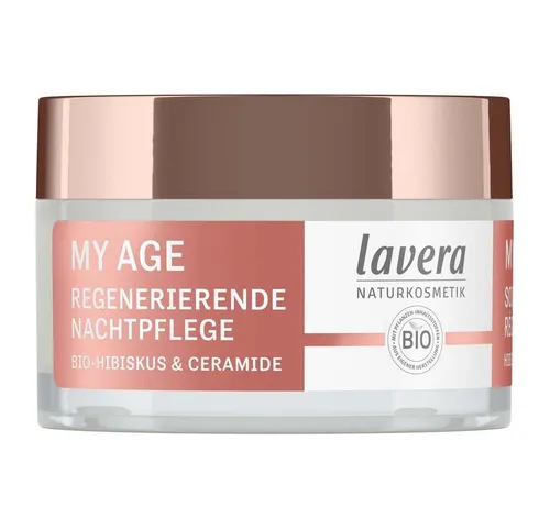 Lavera My Age regenerierende Nachtpflege 50 ml - Tagescremes für reife Haut: MY AGE Nachtpflege mit Bio-Hibiskus und pflanzlichen Ceramiden fördert die Regeneration über Nacht und sorgt für mehr Spannkraft und Elastizität.