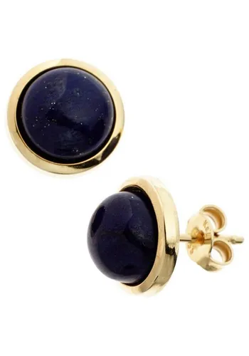 JOBO Paar Ohrstecker aus 585 Gold mit Lapislazuli - Elegante Ohrringe aus 585 Gelbgold mit strahlendem Lapislazuli, ideal für besondere Anlässe und im praktischen Etui verpackt.