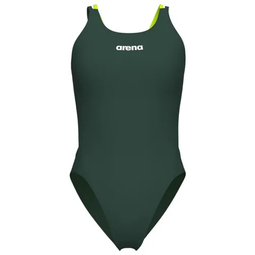Arena Women's Swimsuit Tech Multi Solid - Sportlicher Badeanzug in Grün, Gr. 32 - Badeanzug aus 100% recyceltem Polyester, ideal für regelmäßiges Schwimmtraining. Farbe: Grün; Größe: 32. Entdecken Sie weitere Top-Angebote von Arena bei Bergfreunde.de!