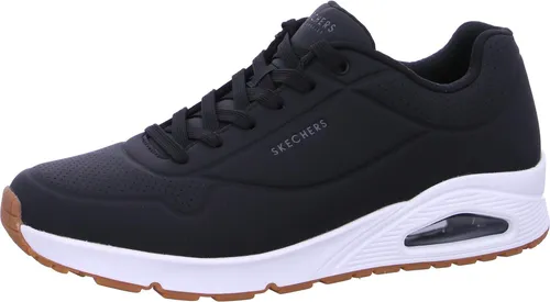 Skechers Uno Stand On Air Sneakers Schwarz Herren EU 40 - Sneaker für Herren mit atmungsaktivem Obermaterial und Air-Cooled Memory Foam-Einlegesohle für höchsten Komfort und Dämpfung bei jedem Schritt. Ideal für sportliche Aktivitäten und den Alltag.