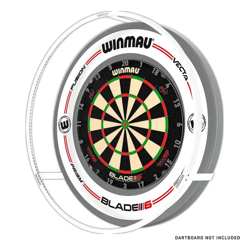 Winmau Dartboard-Beleuchtung Bundle "Plasma + Surround Ice 4306" - Dartzubehör mit 132 warmweißen LEDs für schattenfreie Ausleuchtung, ideal für präzises Spiel. Robuste Aluminiumkonstruktion, einfach zu montieren und perfekt für jede Dartboard-Umgebung.