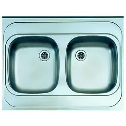 Alveus Classic Spüle 800x600 mm aus Edelstahl - Hochwertige Doppelspüle aus robustem Edelstahl, ideal für die Küche. Mit 2 Becken für effizientes Arbeiten und praktischen Durchmessern. Perfekt für eine einfache Integration in Ihre Arbeitsplatte.