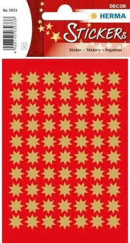 Schmucketikett Stern 10mm gold  HERMA 3933 Sticker