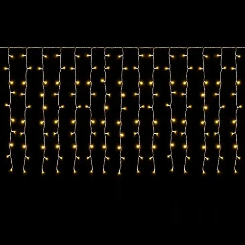 SALCAR 6m x 1m Eisregen LED Lichtervorhang - 300er Weihnachtslichterkette für Innen und Außen, 9 Modi mit Memory-Funktion und energiesparend in warmweiß