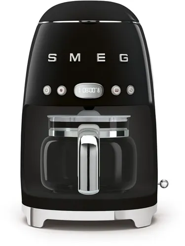 Smeg DCF02BLEU - Filter-Kaffeemaschine in Schwarz, vollautomatische Zubereitung für aromatischen Kaffee jeden Morgen