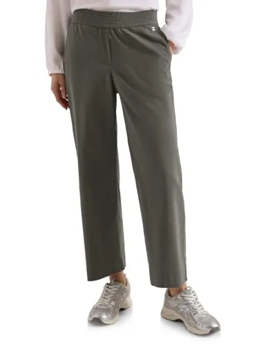 CECIL Stoffhose Style Neele - Lockere Passform in Clear Khaki - Bequeme Stoffhose im Loose Fit aus atmungsaktiver Baumwoll-Mischung. Mit elastischem Bund und pflegeleichtem Material für den täglichen Gebrauch.