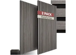 TecTake Akustikpaneele Sonic Wall II - Eiche hellgrau, 2er Set - Gestalte Deine Räume stilvoll! Die Sonic Wall II Akustikpaneele von tectake bieten effektive Schallabsorption und modernes Design. Ideal für Büros oder Musikzimmer, leicht anpassbar und einfach zu montieren.