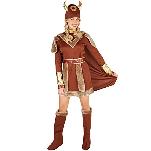 tectake® Frauenkostüm Wikingerchefin - Kostüme für Karneval und Mottopartys, majestätisches Outfit für die unangefochtene Anführerin der Nordmänner – stark und furchtlos!