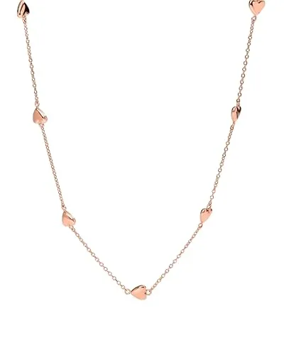 Purelei® Alohi Heart Kette – Zierliche Edelstahlkette mit kleinen Herzen (Rosegold) - Elegante Halskette aus wasserfestem Edelstahl mit 14K rosévergoldetem Finish. Verstellbare Länge von 40–45 cm, ideal für vielseitige Looks und jedes Outfit.