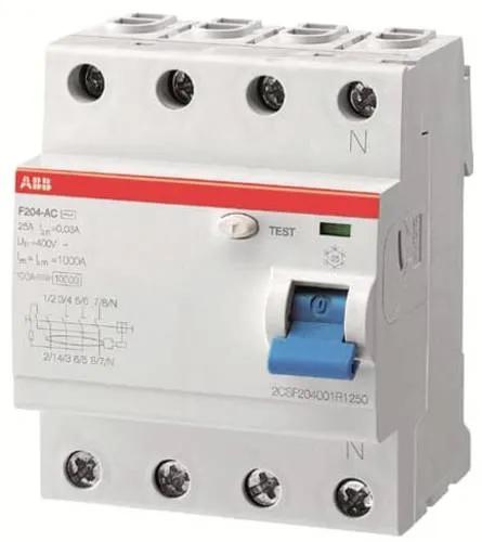 ABB 2CSF204123R4250 F204 A-25/0,5-L FI-Schutzschalter A 4polig 25A 0.5A 400V