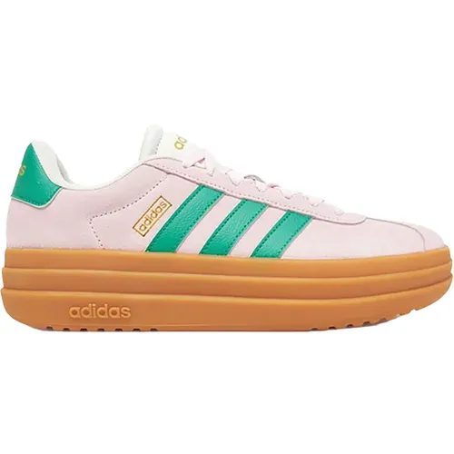 adidas Damen VL Bold Shoes - Sneaker in Clear Pink/Court Green/Core White, 36 EU - Damen-Sneaker mit regulärer Passform, Schnürsenkeln und stylishem Leder-Obermaterial für optimalen Komfort und trendigen Look.