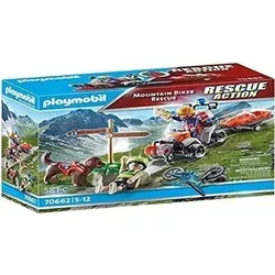 PLAYMOBIL Mountain Biker Rescue - Spielfigur Spielsets - Spannendes Rettungsabenteuer mit Quad, Biker und Hund, ideal für kreative Rollenspiele und Abenteuer für Kinder von 5 bis 12 Jahren.