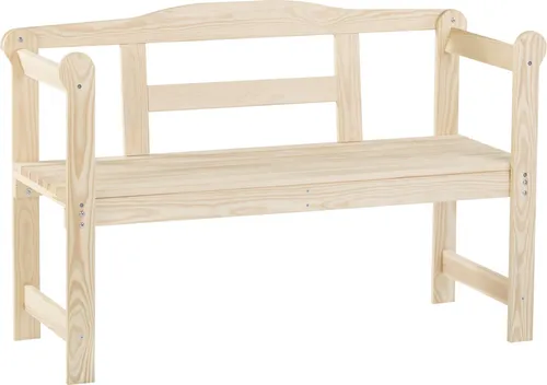 Iwerk Holzbank Kiefer Natur 118 x 43,6 x 73,5 cm - Gemütliche Gartenbank - Genieße entspannte Stunden im Garten mit der Iwerk Holzbank. Aus europäischem Nadelholz, schnell aufbaubar und für bis zu 180 kg belastbar. Ideal für Innen- und Außenbereich.
