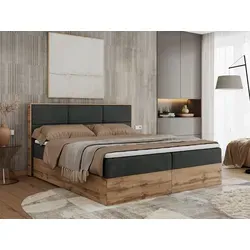 Albero-2 Boxspringbett 200x200cm - Elegantes Doppelbett mit hochwertigen 7-Zonen-Taschenfederkern-Matratzen und zwei geräumigen Bettkästen für optimalen Stauraum. Der integrierte Federmechanismus ermöglicht ein müheloses Öffnen.