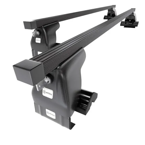 Mossa - Stahl-Dachträger kompatibel mit Mazda 2 Hatchback (2003-2007) - schwarz Dachträger Dachgepäckträger - ohne Montagelemente
