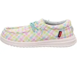Fusion Schnürschuh 39 - Floral Vichy Style - Halbschuhe in Größe 39 mit floralem Vichy-Muster, bequemem Gummizug und robustem TPU-Laufsohle für optimalen Tragekomfort.