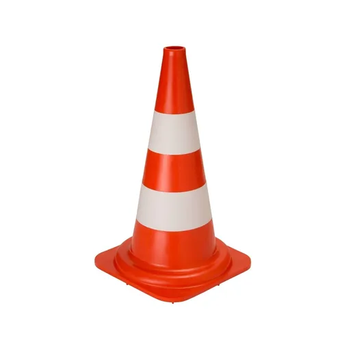 Leitkegel Höhe 500 mm tagesleuchtend, 2 Streifen 1,2kg orange weiß