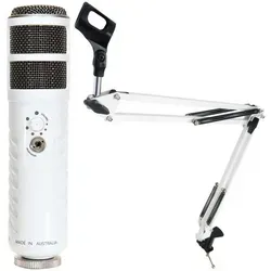 RØDE Mikrofon Rode Podcaster USB Mikrofon mit Gelenkarm weiß