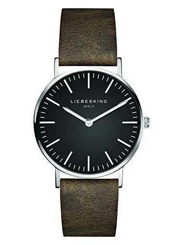 Liebeskind Berlin Damen Analog Quarz Uhr - Armbanduhren für Damen mit hochwertigem Leder im Vintage-Look, Easy-Change-System für flexiblen Armbandwechsel und ultraflachem 34mm Edelstahlgehäuse.