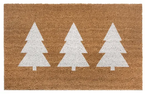 HANSE Home Fußmatte Mix Mats Kokos Pine Trees, Türmatte, rechteckig, Höhe: 15 mm, Weihnachten, Schmutzfangmatte, Outdoor, Rutschfest, Innen, Kokosmatte