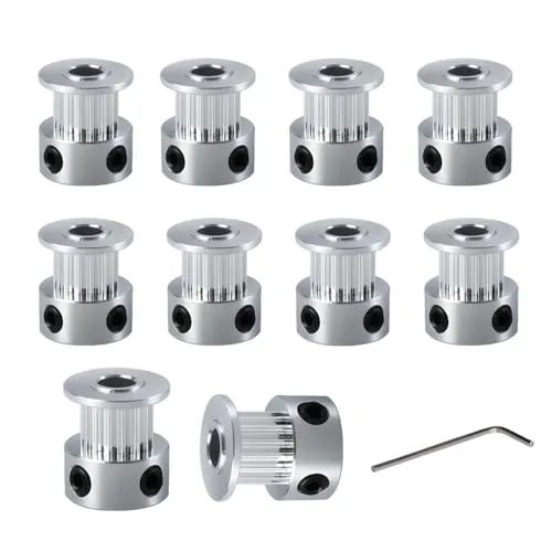 BZ 3D GT2 Riemenscheibe GT2 Pulley 20 Zähne 6.35mm Bohrung 6mm Breite Zahnriemenscheibe 20 Teeth 6.35mm Bore für 3D-Drucker,CNC,6mm Breite GT2 Zahnriemen.(10 Stück)