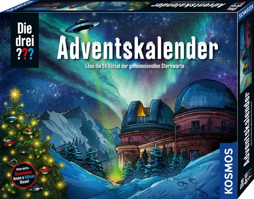 Die DREI ??? Adventskalender 2025 von Kosmos 632656 - Spielzeug-Adventskalender mit 24 spannenden Rätseln und einer exklusiven Detektiv-Geschichte, ideal für kleine Detektive und Fans von Die drei ???.