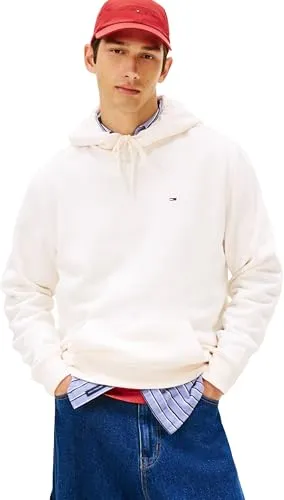 Tommy Jeans Herren TJM Reg S Flag Hoodie EXT Dm0Dm20742 - Kapuzenpullover in Ancient White, aus nachhaltiger Produktion, bietet hohen Tragekomfort und stylisches Design für jeden Anlass.