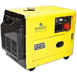 BAMATO Stromerzeuger BGE-5000D, 5 kW mit E-Start - Stromaggregate mit AVR-Technologie und Kupferwicklung für zuverlässige Stromversorgung, ideal für Baustellen und Notfälle. Leistungsstark mit 5000W und komfortablem Elektrostarter.