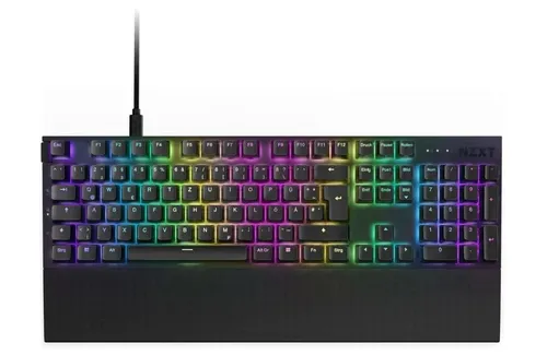 NZXT Function2 Full Size Black Tastatur - Tastaturen, kabelgebundene Gaming-Tastatur mit RGB-Beleuchtung für präzise Eingaben und verbessertes Spielerlebnis.