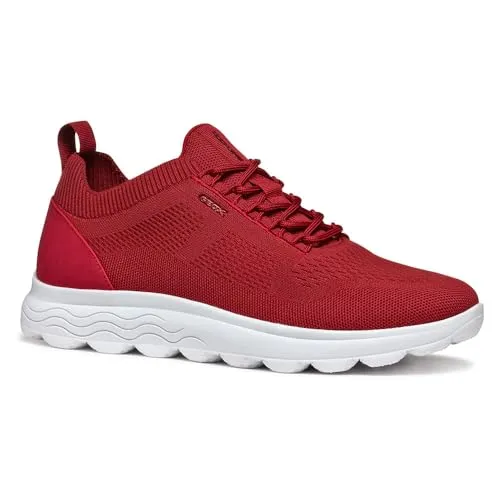 Geox Herren U SPHERICA A Sneaker, Red, 43 EU - Herren-Sneaker mit atmungsaktivem Design und verbesserter Stoßdämpfung durch das Zero Shock System – ideal für den ganzen Tag.