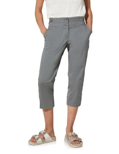 Cecil Damen B378678 Hose, Obelisk Grey, 28W/22L - Damen-Hosen im Casual Fit mit Mid Waist und Slim Legs, ideal für einen bequemen Look. Seitliche Taschen und Knopfdetail am Bund sorgen für stilvolle Akzente.